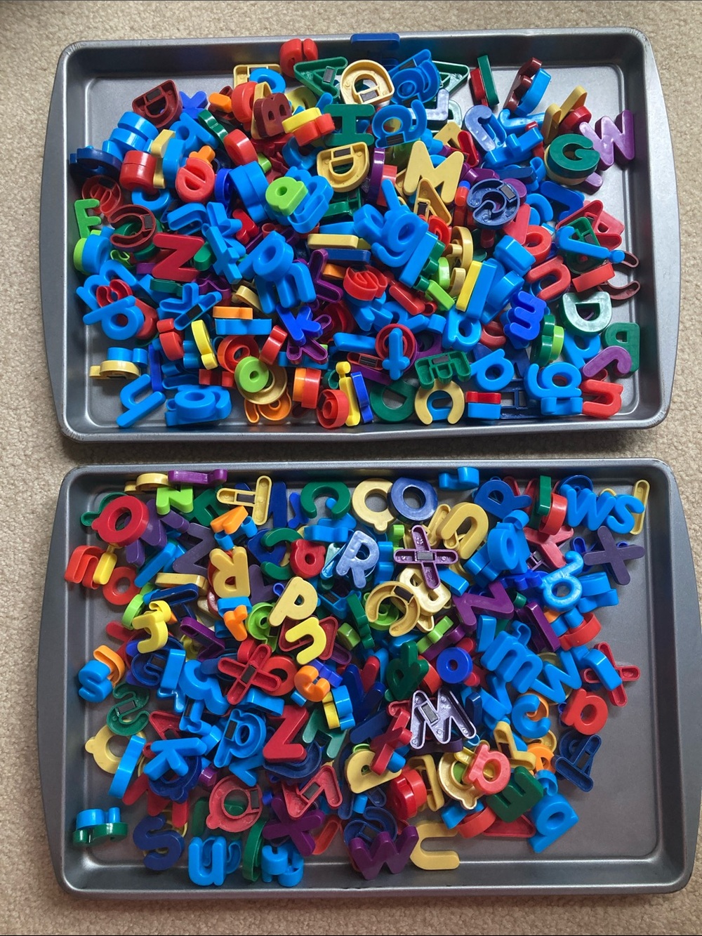 Multicolor Magnetic Alphabet Letters Set for Kids includes two cookie sheets
